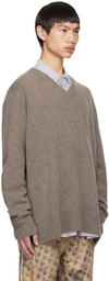 Acne Studios Gray V-Neck Sweater