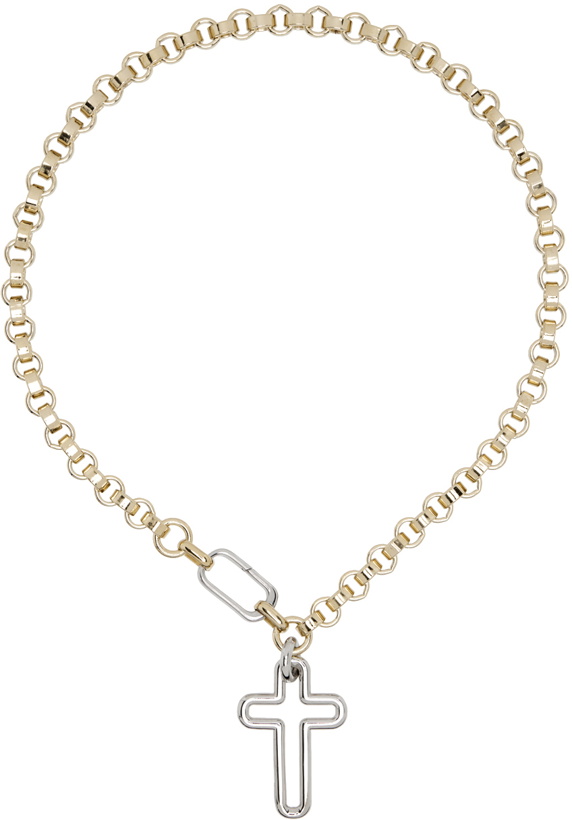 Photo: Laura Lombardi SSENSE Exclusive Gold & Silver Cross Pendant Necklace