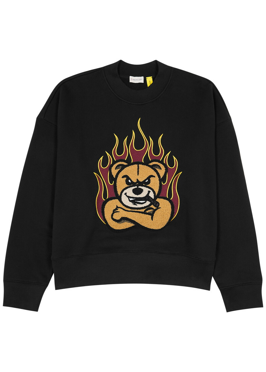 Moncler Genius 8 Moncler Palm Angels Logo Cotton Sweatshirt Black