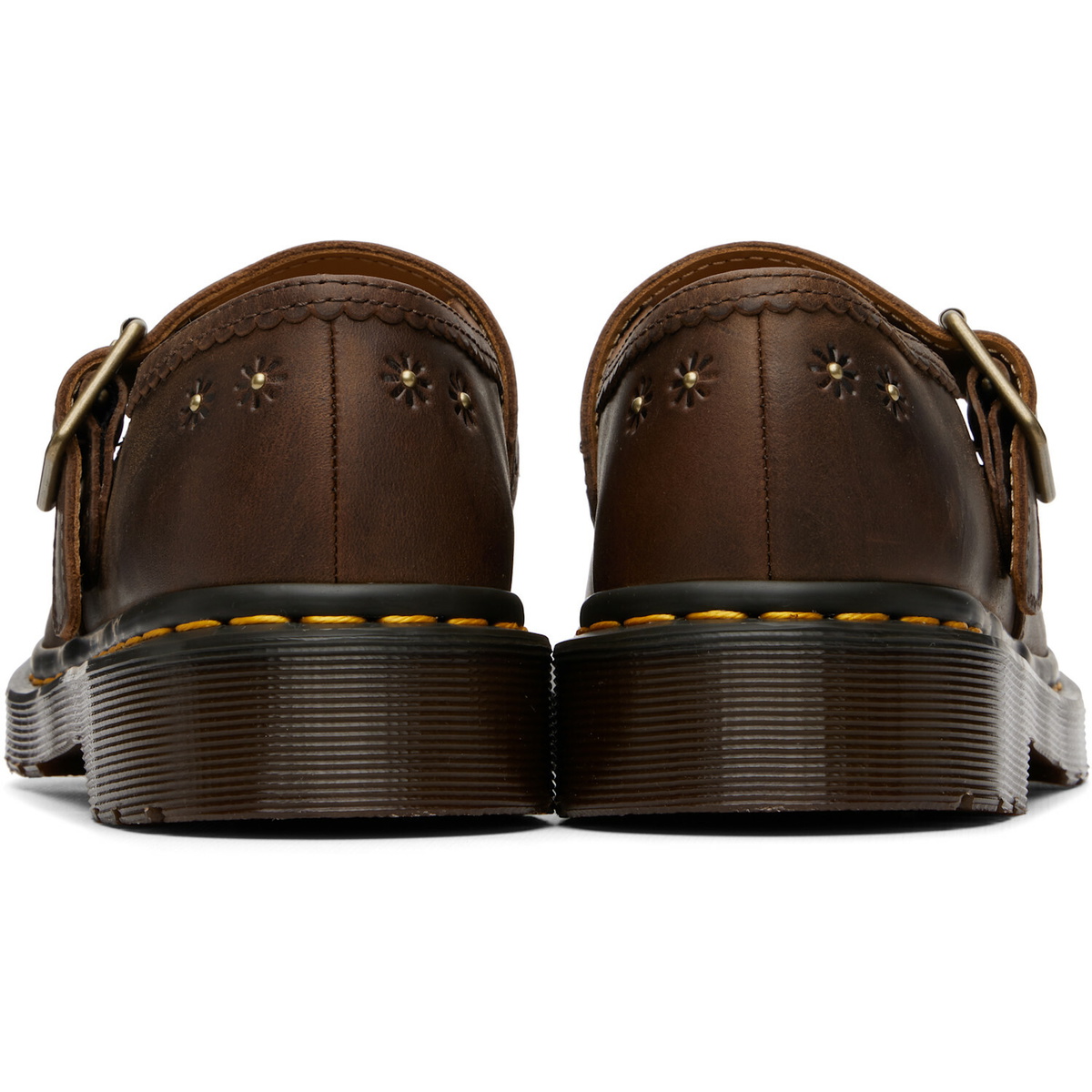 Dr. Martens Brown Mary Jane Flower Loafers
