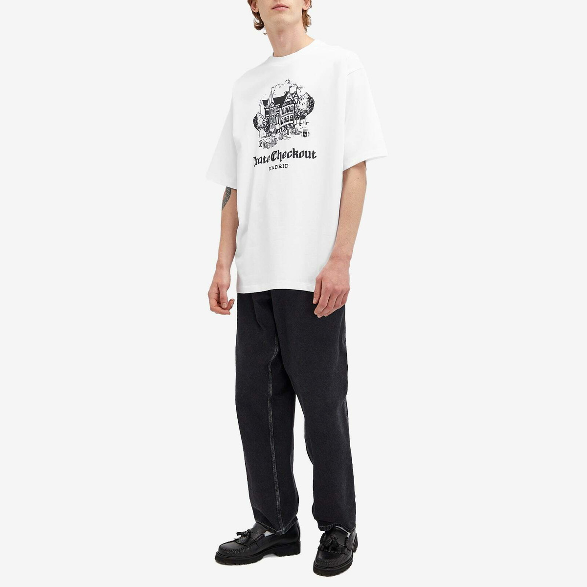 Late Checkout Men's Grand Hotel T-Shirt in White Late Checkout