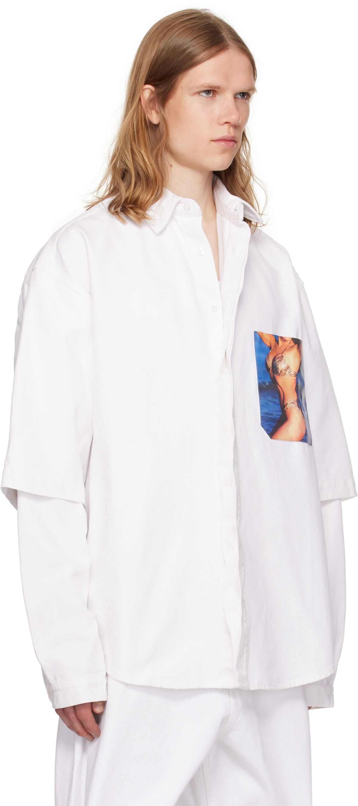 ABRA White Print Shirt