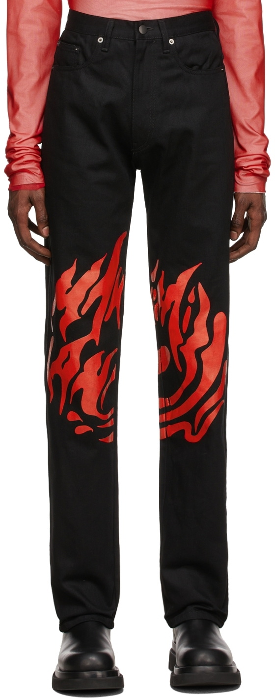 Maximilian Davis Black Logo Denim Jeans