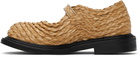Moschino Beige Olivia Raffia Mary Jane Loafers