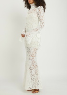 DE LA Vali Bodita Appliquéd Guipure Lace Maxi Dress White