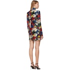 Versace SSENSE Exclusive Multicolor Floral Turtleneck Long Sleeve Dress