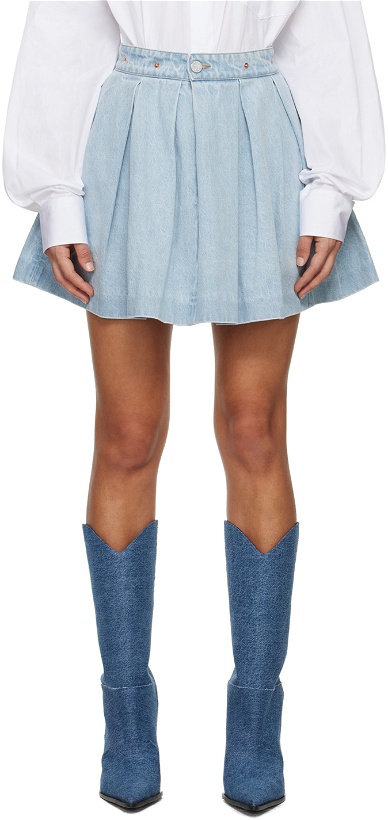 Photo: VETEMENTS Blue Pleated Denim Miniskirt