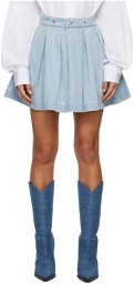 VETEMENTS Blue Pleated Denim Miniskirt