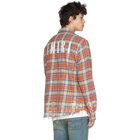 Amiri Brown Plaid Splatter Shirt