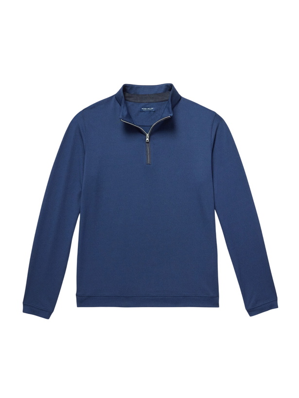 Photo: Peter Millar - Albatross Piqué Half-Zip Sweater - Blue