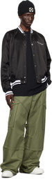 Off-White Black College Satin Bomber Jacket