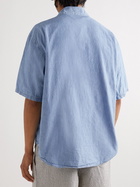 OrSlow - Convertible-Collar Cotton-Chambray Shirt - Blue