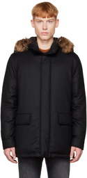 ZEGNA Black Fur Trim Down Jacket