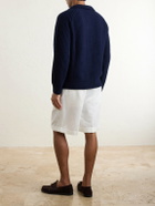 Eleventy - Ribbed-Knit Wool and Cashmere-Blend Polo Shirt - Blue