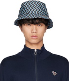 Paul Smith Blue & Brown Zig Zag Bucket Hat