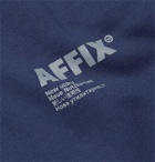 AFFIX - Logo-Print Fleece-Back Cotton-Jersey Hoodie - Blue