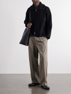 Studio Nicholson - Ribbed-Knit Merino Wool Zip-Up Cardigan - Black