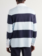 Rag & Bone - Striped Cotton-Jersey Polo Shirt - Blue