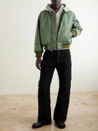 Satoshi Nakamoto - Abandoned Theme Park Printed Shell Bomber Jacket - Green