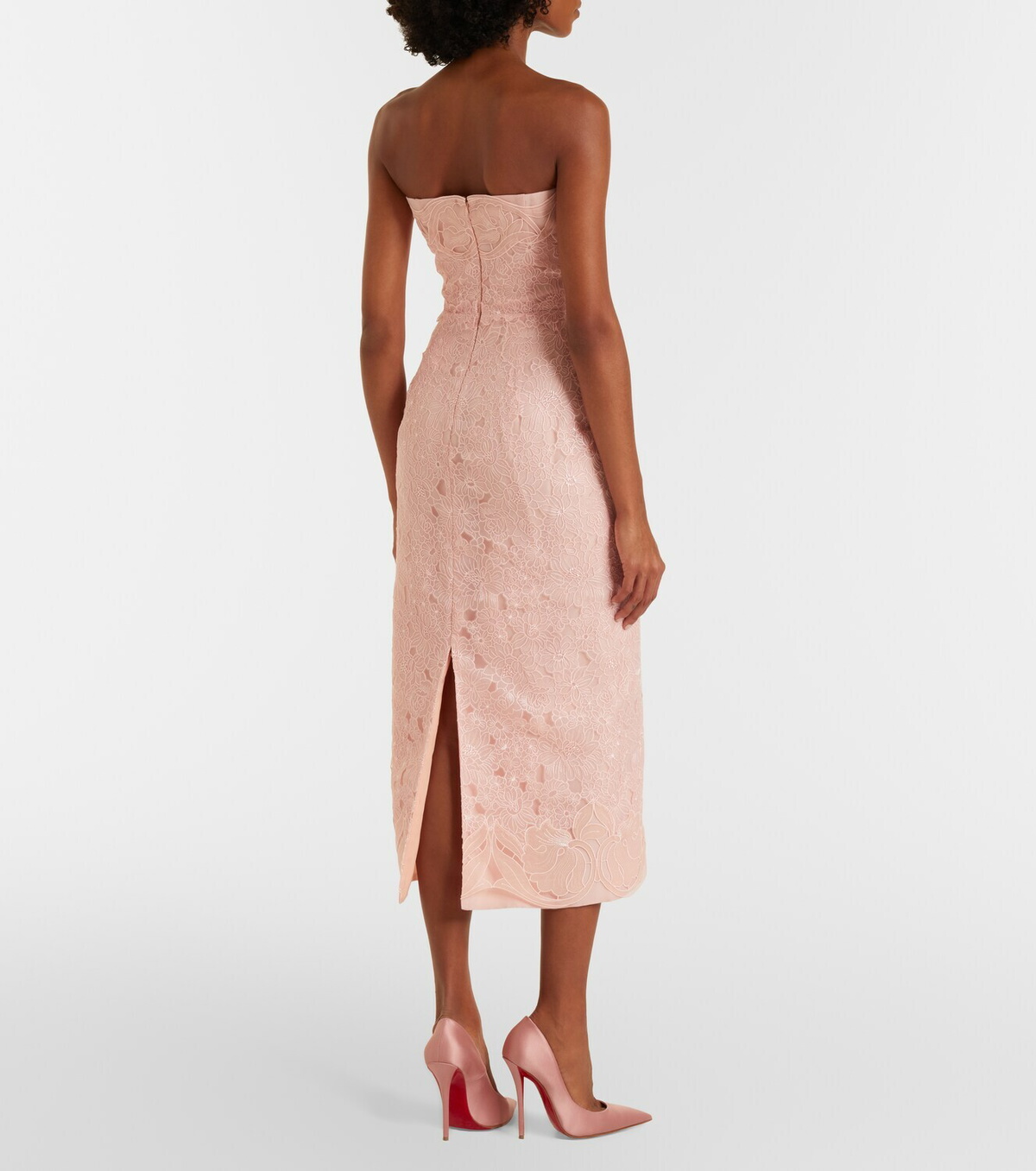 Costarellos Jillie embroidered organza bustier gown