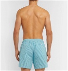 Hugo Boss - Mid-Length Striped Seersucker Swim Shorts - Blue