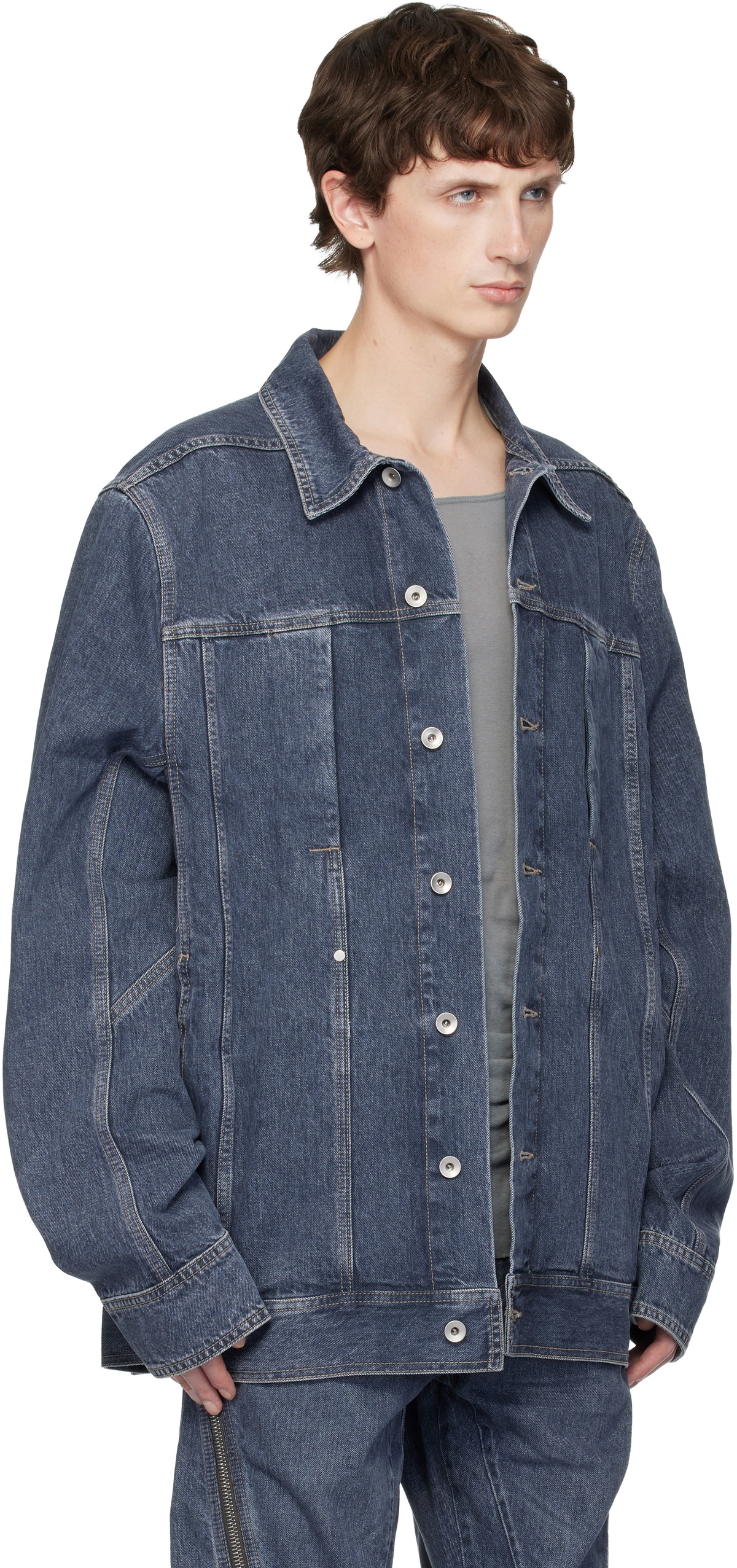 Rick Owens DRKSHDW Blue Concordians Lido Worker Denim Jacket