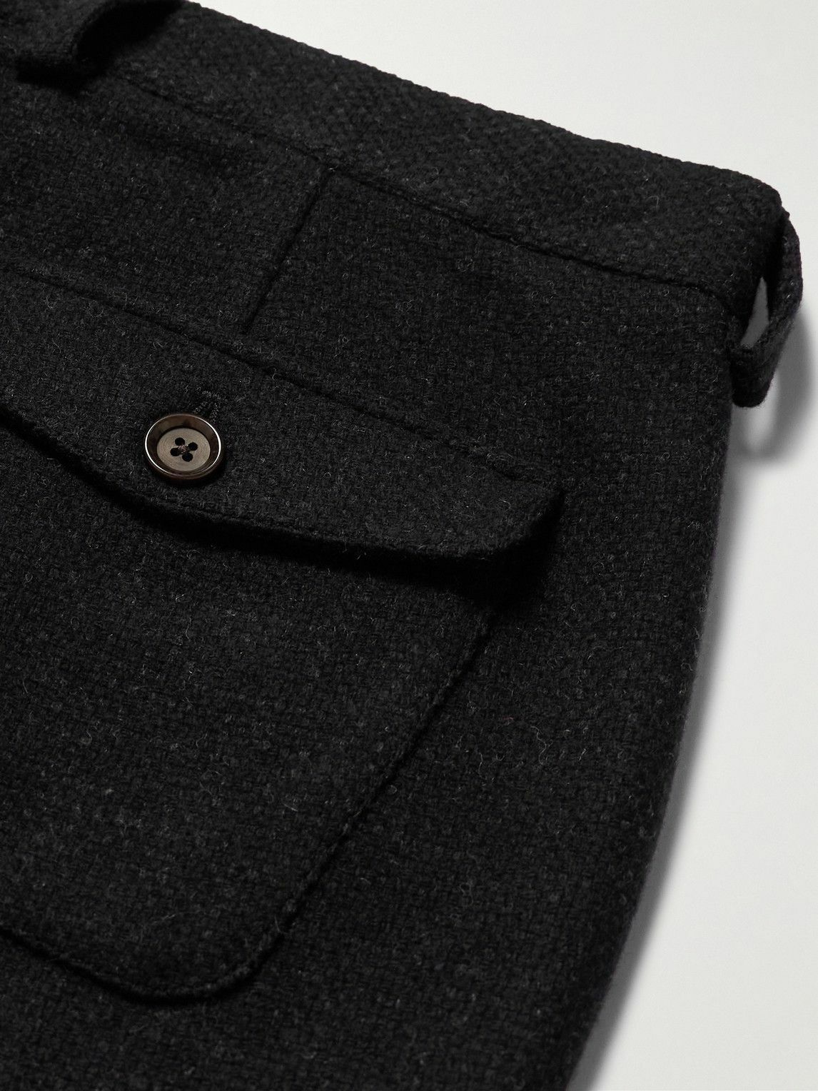 Oliver Spencer - Morton Straight-Leg Pleated Cotton-Blend Suit Trousers - Black