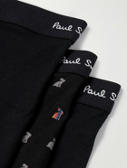 Paul Smith - Three-Pack Stretch Organic Cotton-Jersey Boxer Briefs - Black