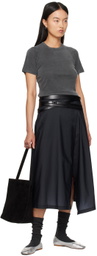 mfpen Navy Wrap Midi Skirt