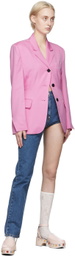 Pushbutton Blue One-Leg Jeans