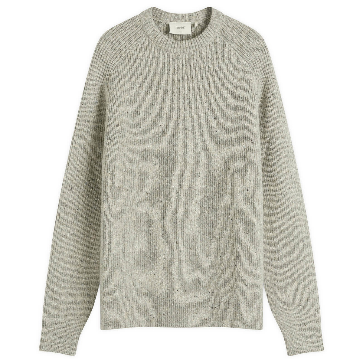 Foret Men's Cone Rib Knit Sweatshirt in Light Grey Melange