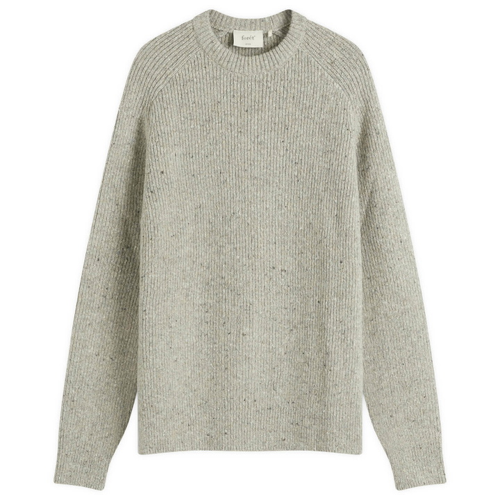 Photo: Foret Men's Cone Rib Knit Sweatshirt in Light Grey Melange