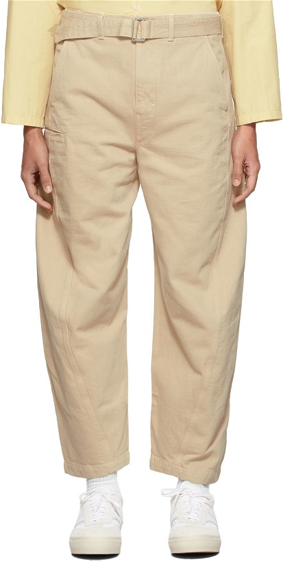 Photo: Lemaire Beige Denim Twisted Jeans