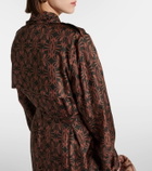 Dries Van Noten Printed silk satin trench coat
