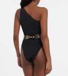 Balmain - Sequined one-shoulder swimsuit