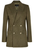 Nili Lotan Weston Double-breasted Wool Blazer Khaki