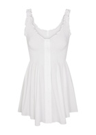 Skims Smocked Poplin Mini Dress White