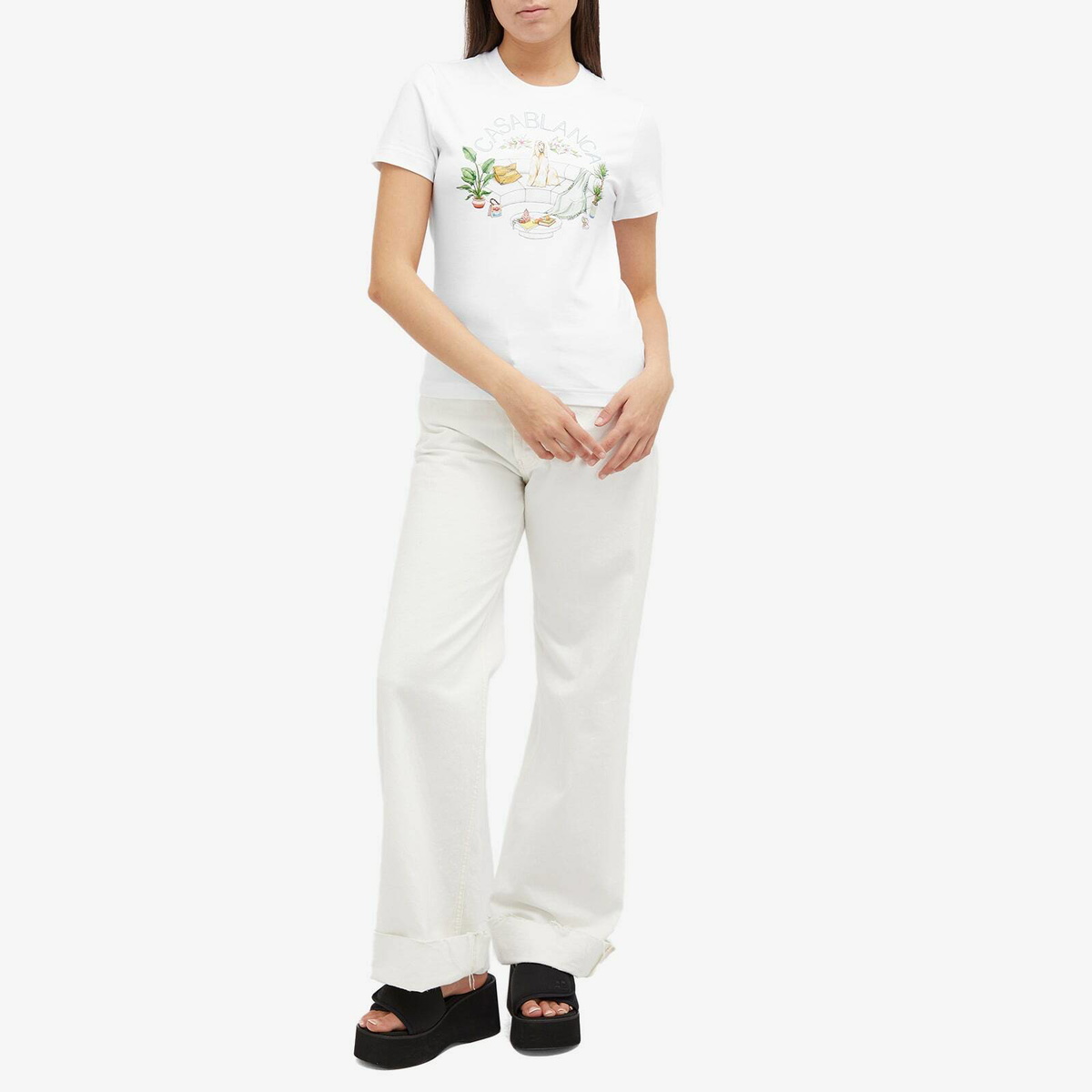 Casablanca Women's Appartement Dans Les Airs Fitted T-Shirt