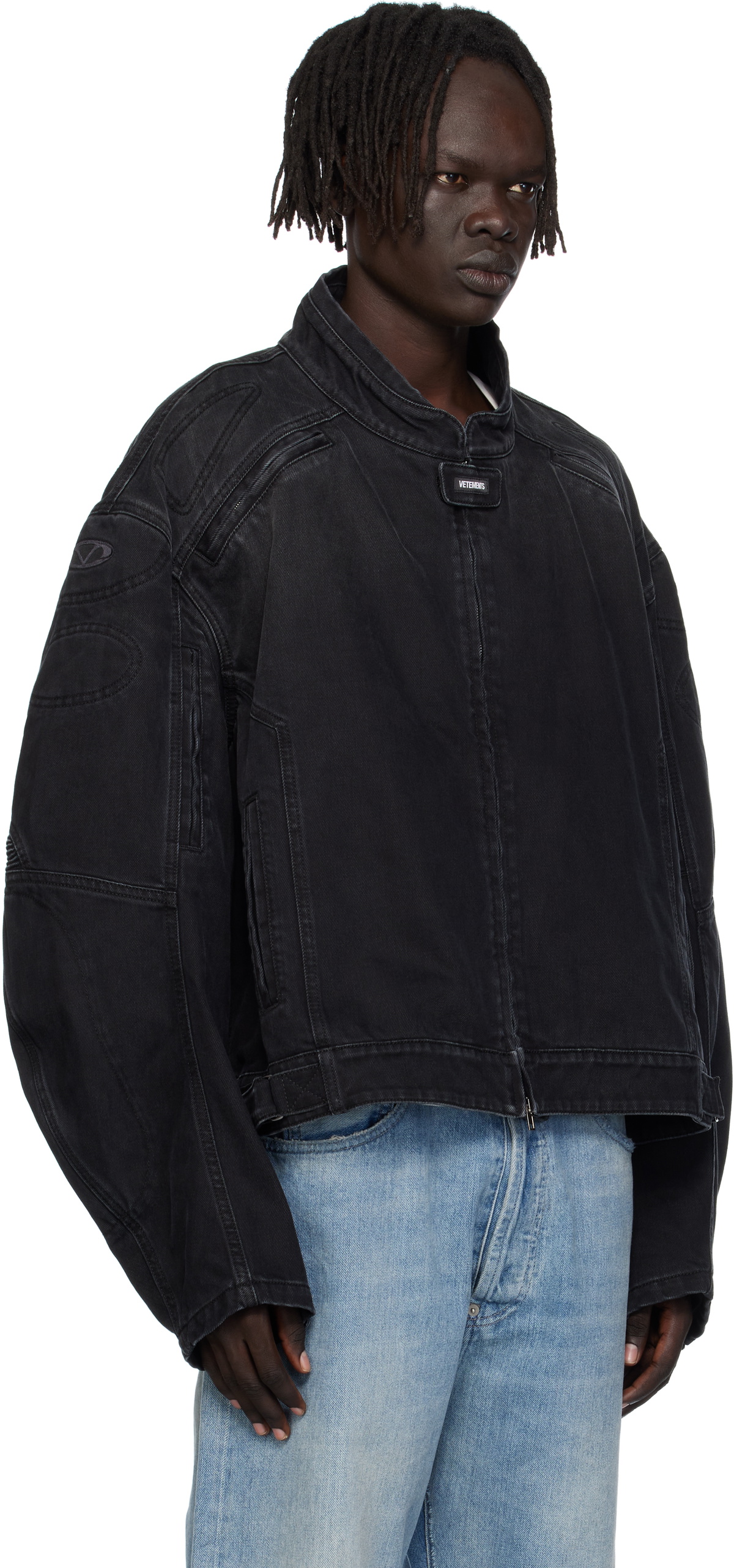 VETEMENTS Black Racing Denim Jacket