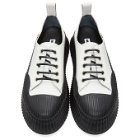 Jil Sander White and Black Antick Platform Sneakers