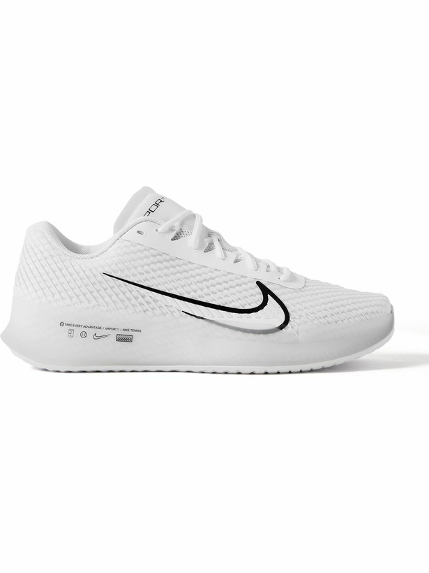 Photo: Nike Tennis - NikeCourt Air Zoom Vapor 11 Rubber-Trimmed Mesh Tennis Sneakers - White