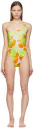 Louisa Ballou Pink & Green New One-Piece Swimsuit