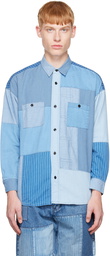 FDMTL Blue Patchwork Shirt