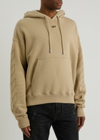 Off-white Skate Hooded Cotton Sweatshirt Tan
