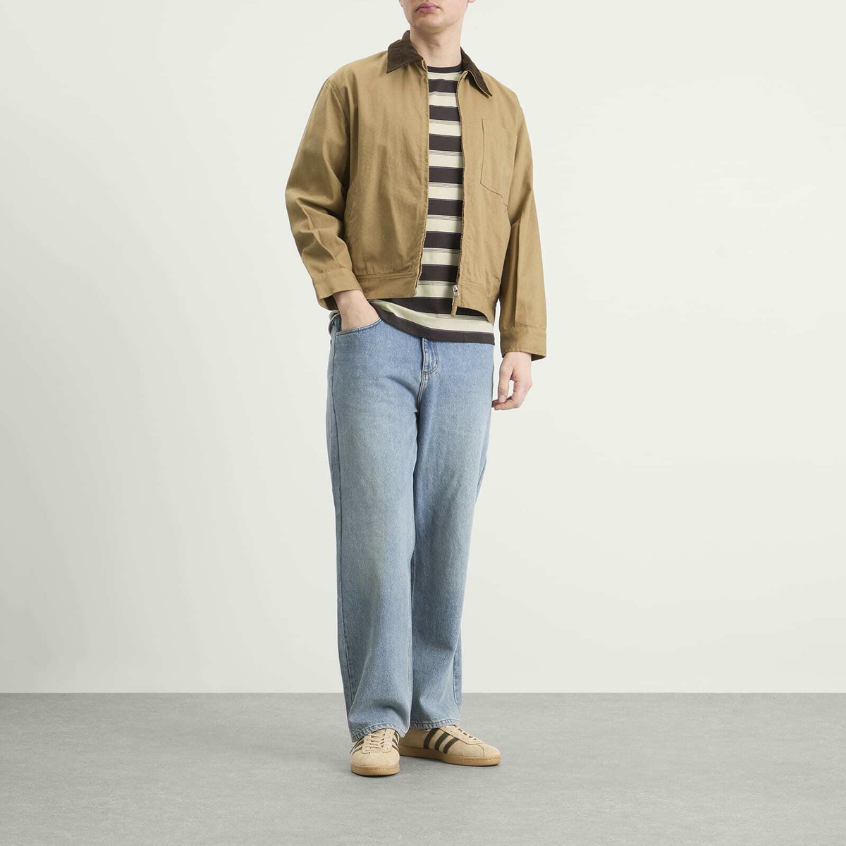 Fred Perry Men's Fine Stripe T-Shirt in Anchor Grey