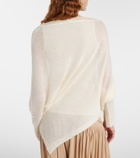 Xu Zhi Beaded asymmetric linen-blend sweater