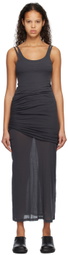 Subtle Le Nguyen Gray Asymmetric Maxi Dress