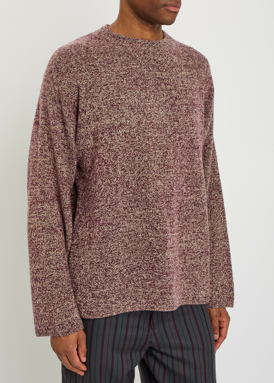The Elder Statesman Dume Melange Cashmere Jumper Bordeaux