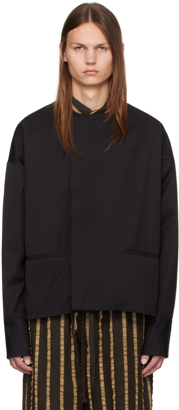 UMA WANG Black Bolsorano Tobin Shirt