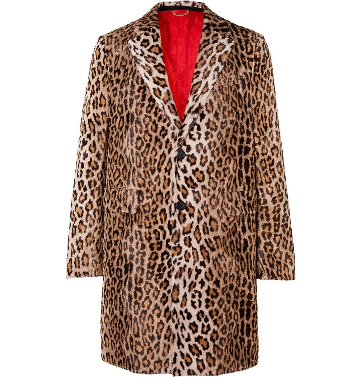 Photo: Versace - Leopard-Print Faux Fur Coat - Brown